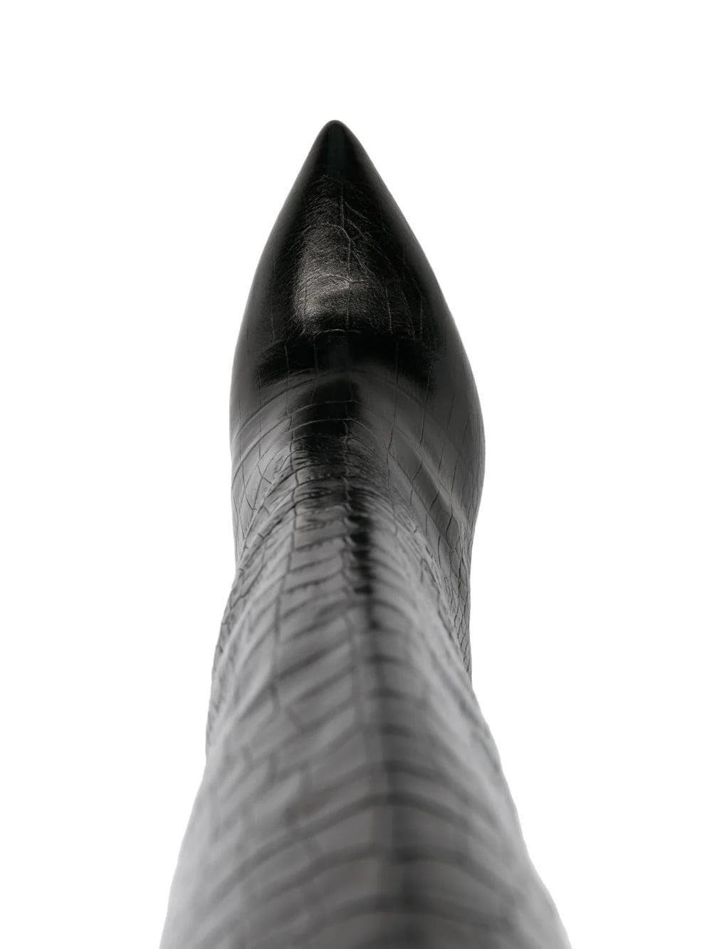 Saltanza Dizüstü Çizme Siyah - Topuklu Çizme