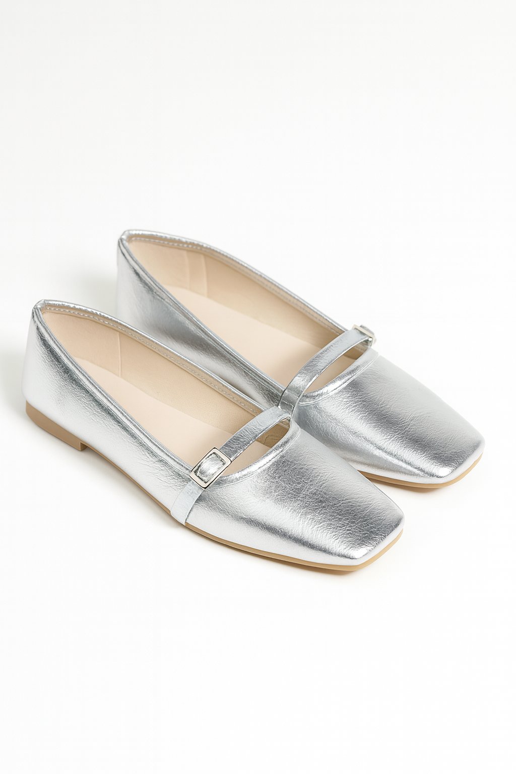 Sanda Düz Klasik Babet Gümüş - WOMAN SHOES