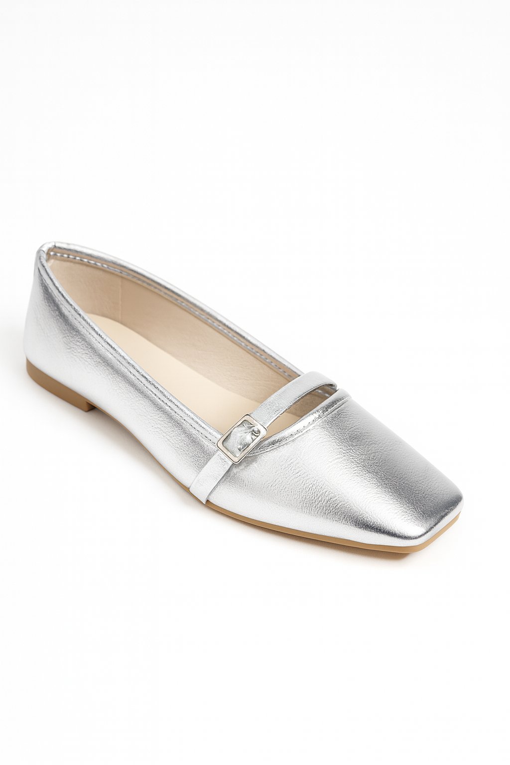 Sanda Düz Klasik Babet Gümüş - WOMAN SHOES