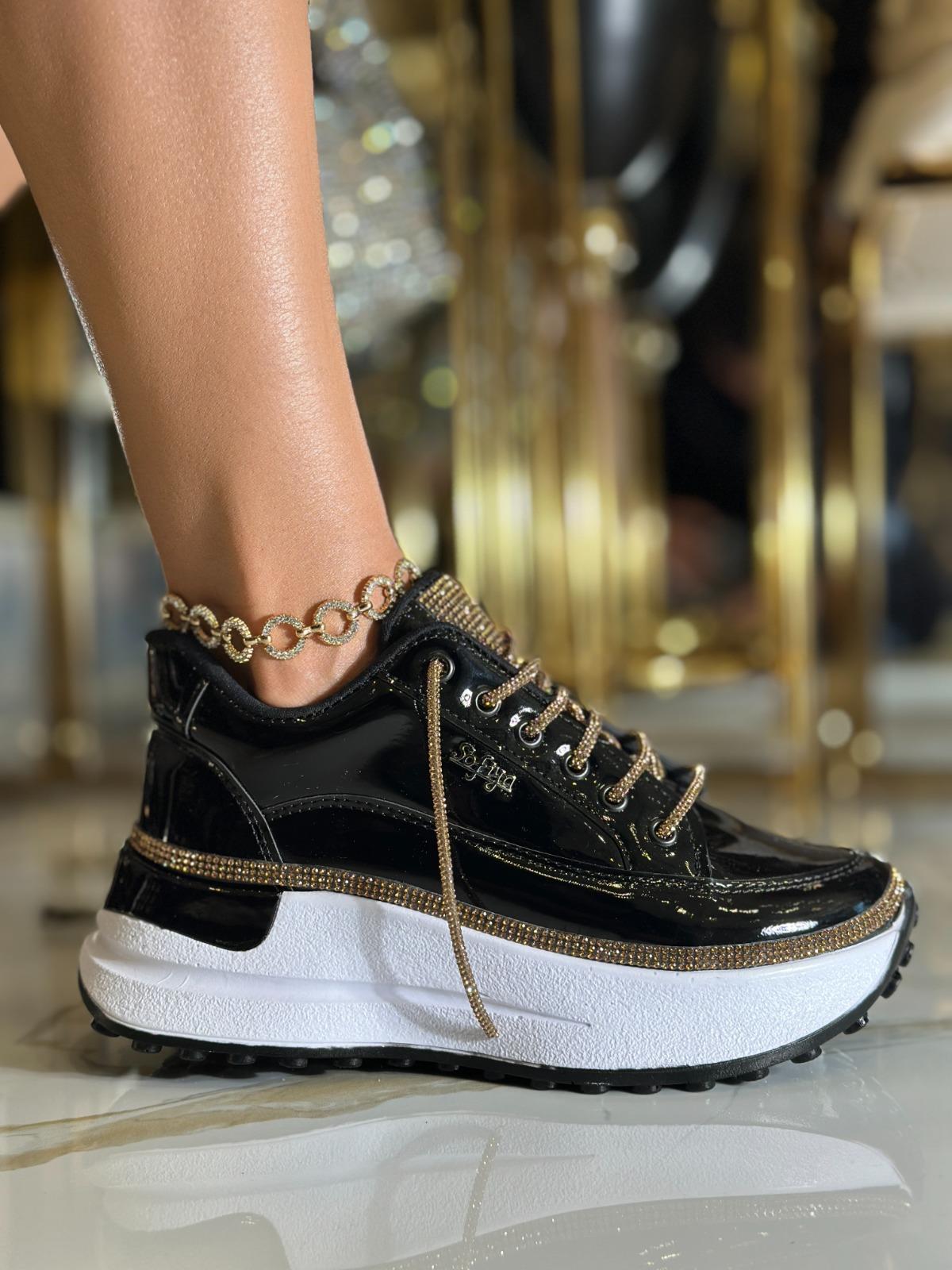 Sandip Extreme Yüksek Tabanlı Spor Ayakkabı Siyah - WOMAN SHOES