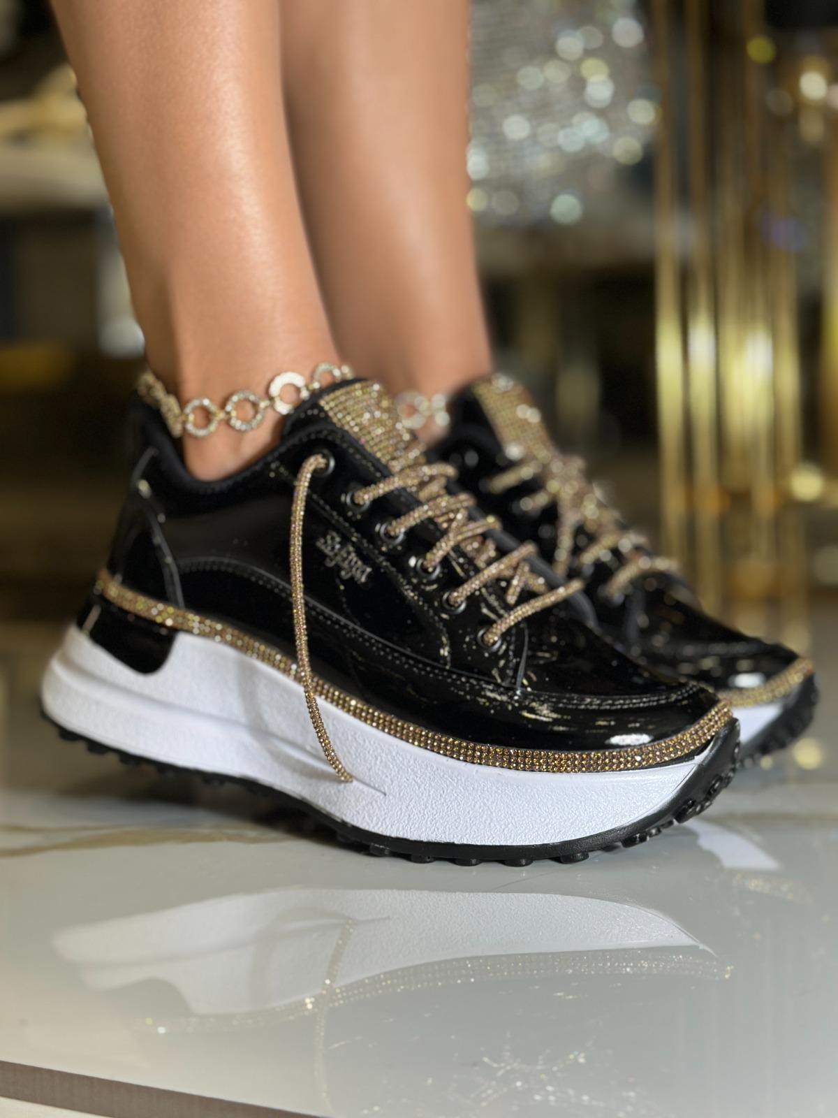 Sandip Extreme Yüksek Tabanlı Spor Ayakkabı Siyah - WOMAN SHOES