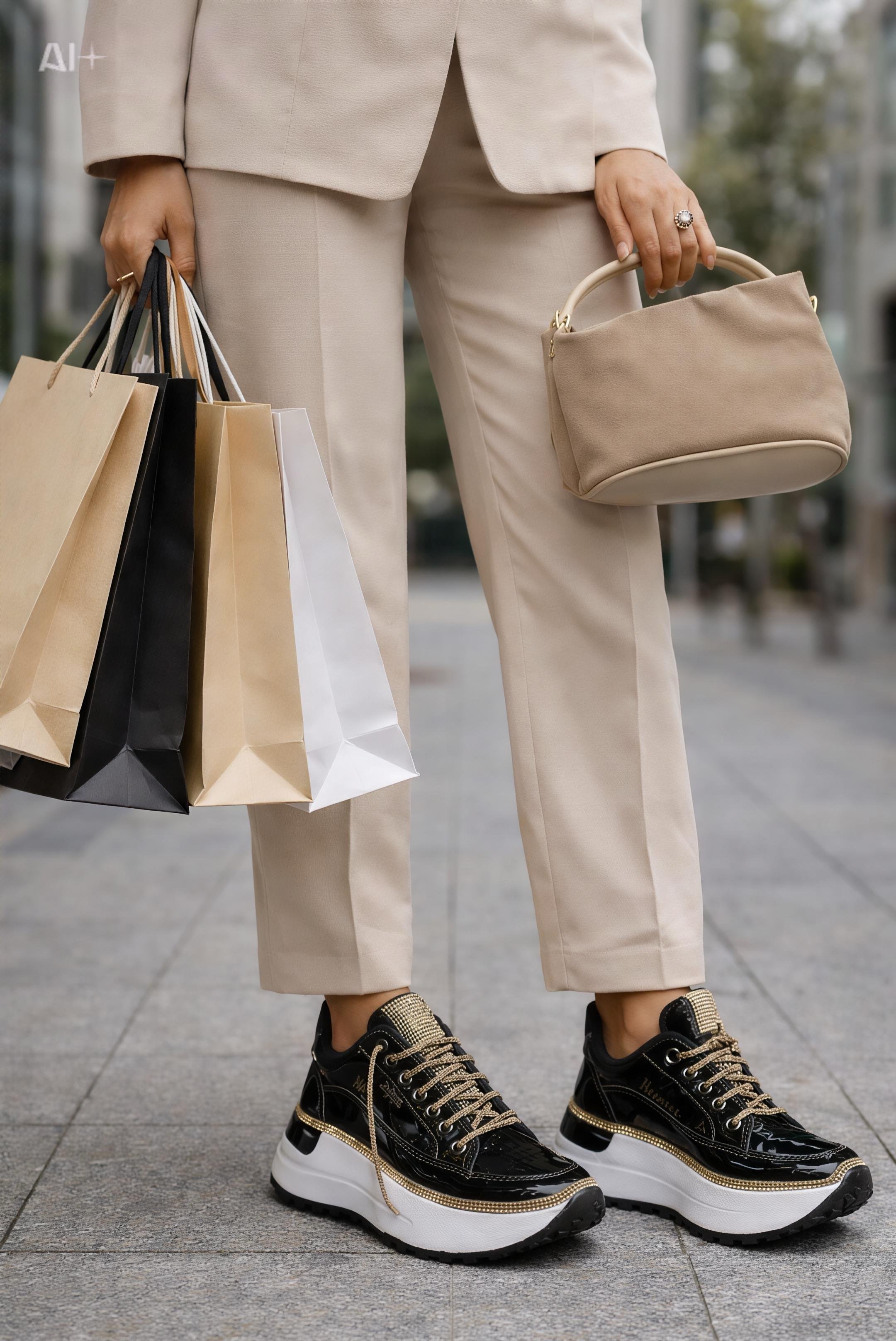 Sandip Extreme Yüksek Tabanlı Spor Ayakkabı Siyah - Spor Ayakkabı