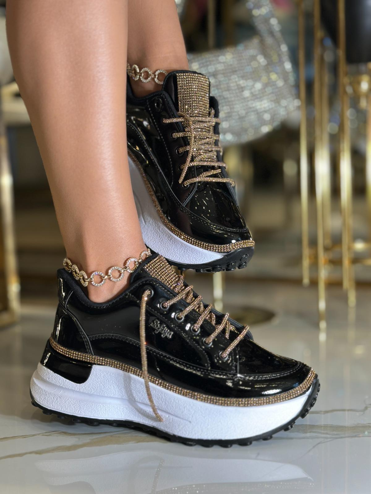 Sandip Extreme Yüksek Tabanlı Spor Ayakkabı Siyah - WOMAN SHOES