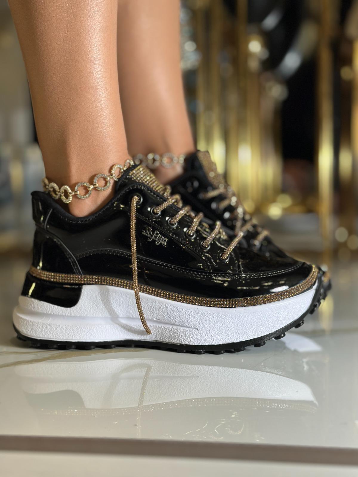 Sandip Extreme Yüksek Tabanlı Spor Ayakkabı Siyah - WOMAN SHOES