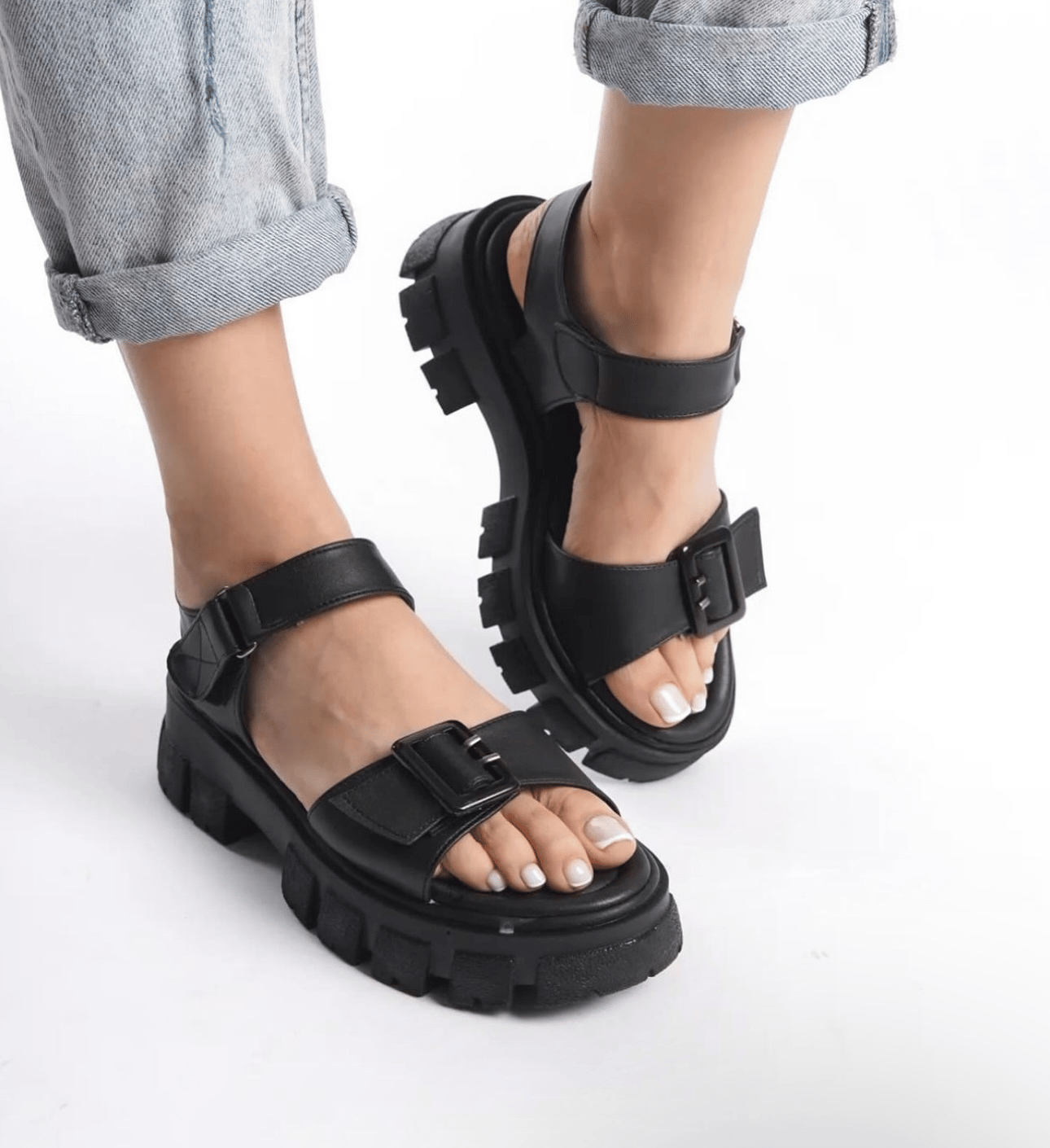 Senna Kristal Taşlı Sandalet Siyah - KADIN AYAKKABI