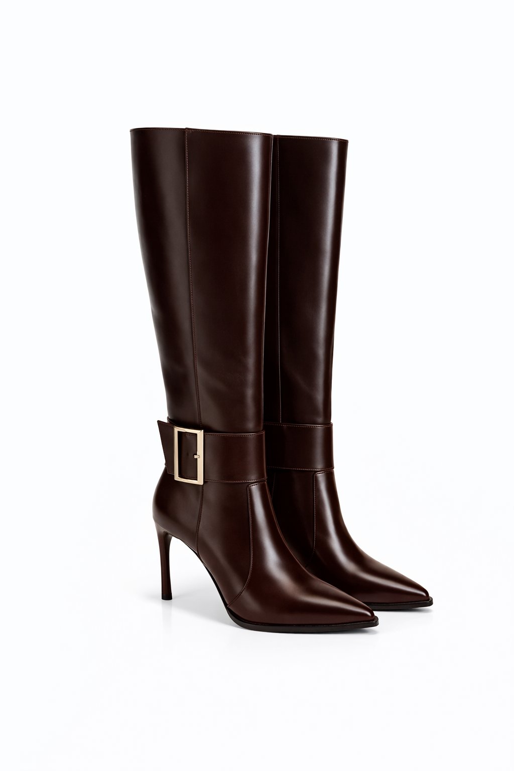 Serry İnce Topuklu Çizme Kahverengi - Topuklu Çizme