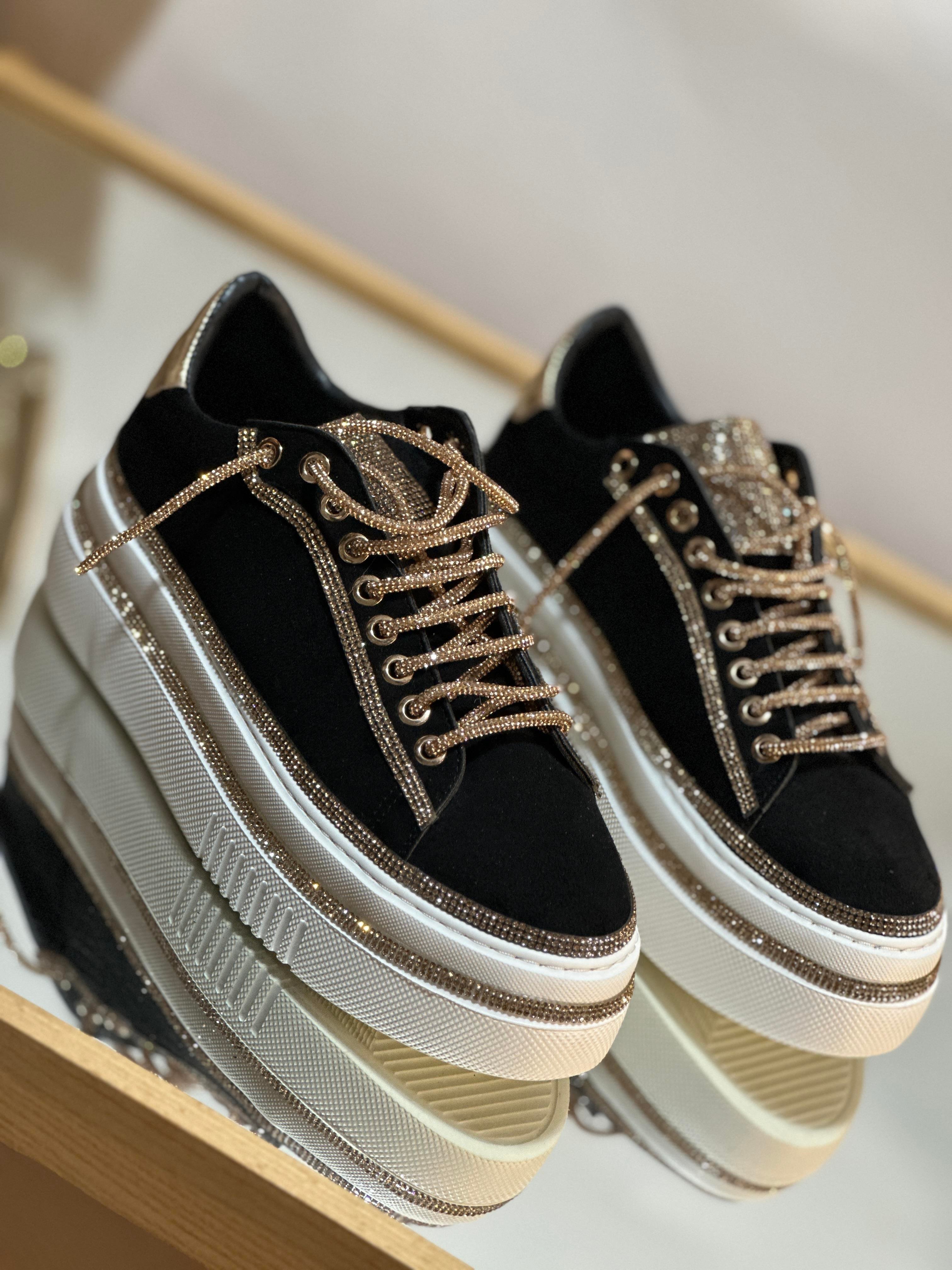 Sevily Süet Spor Ayakkabı Siyah - Spor Ayakkabı