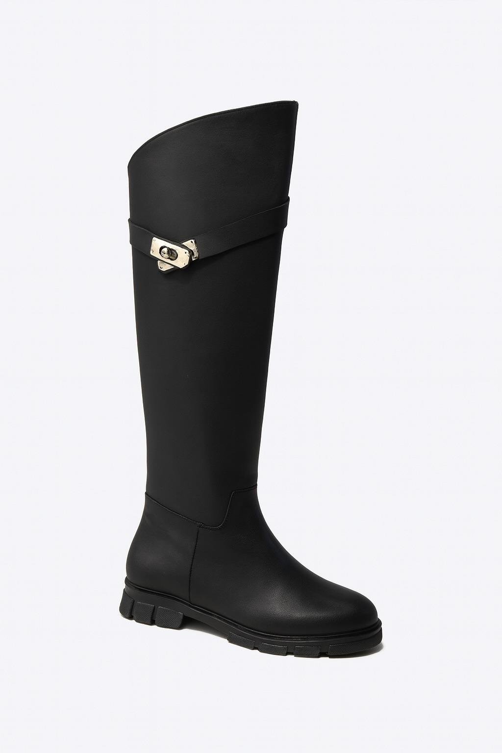 Seyya Çizme Siyah - Düz Çizme