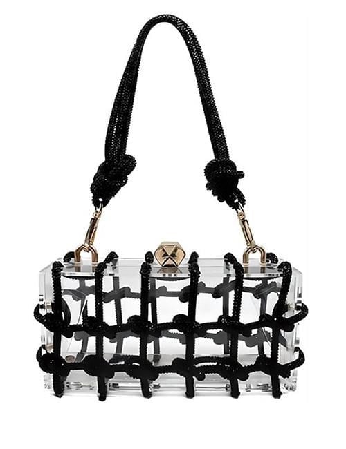 Shay Crystal Stone Bag Transparent - Taşlı Çanta