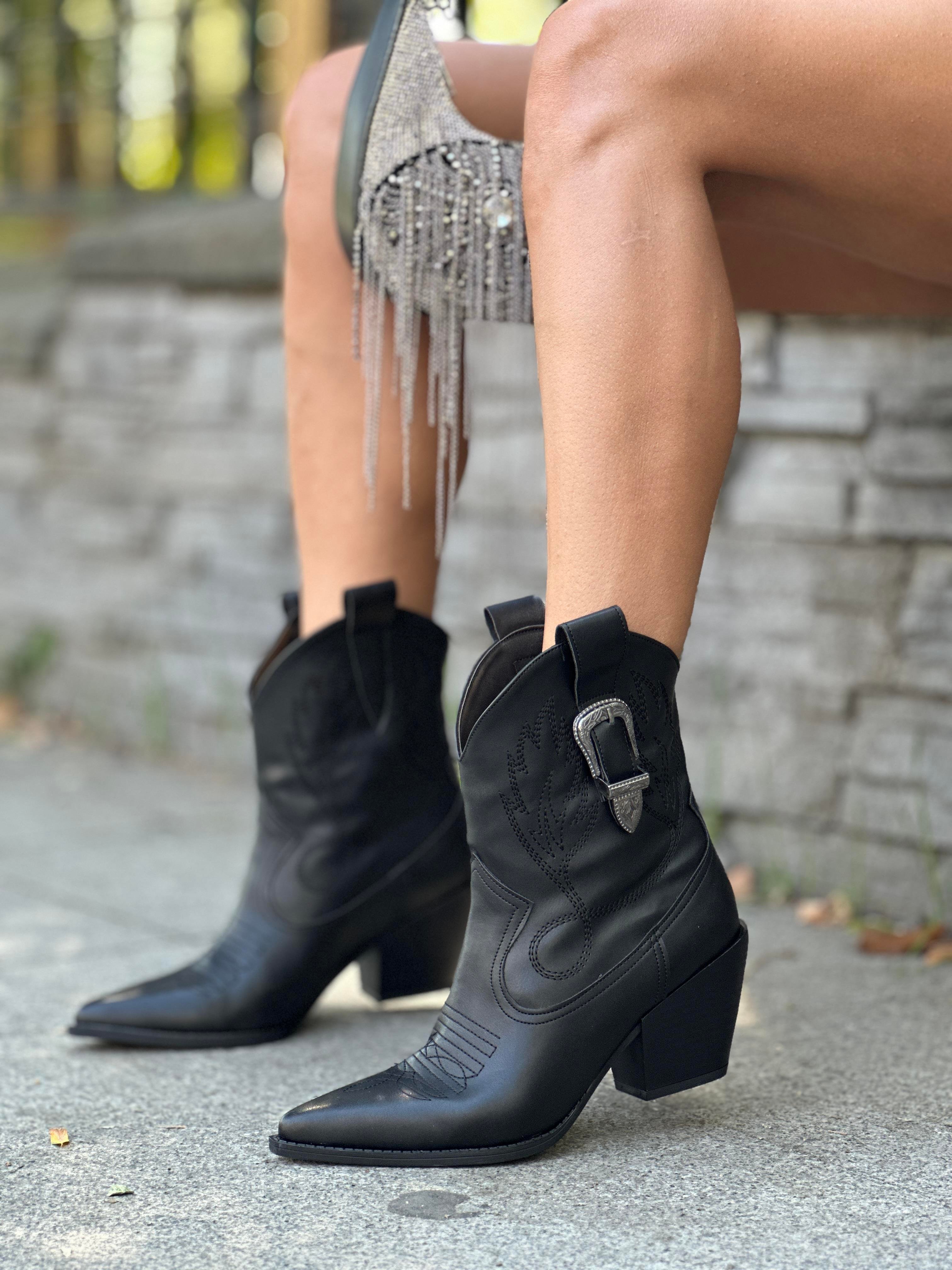 Shermy Bot Siyah - ANKLE BOOTS
