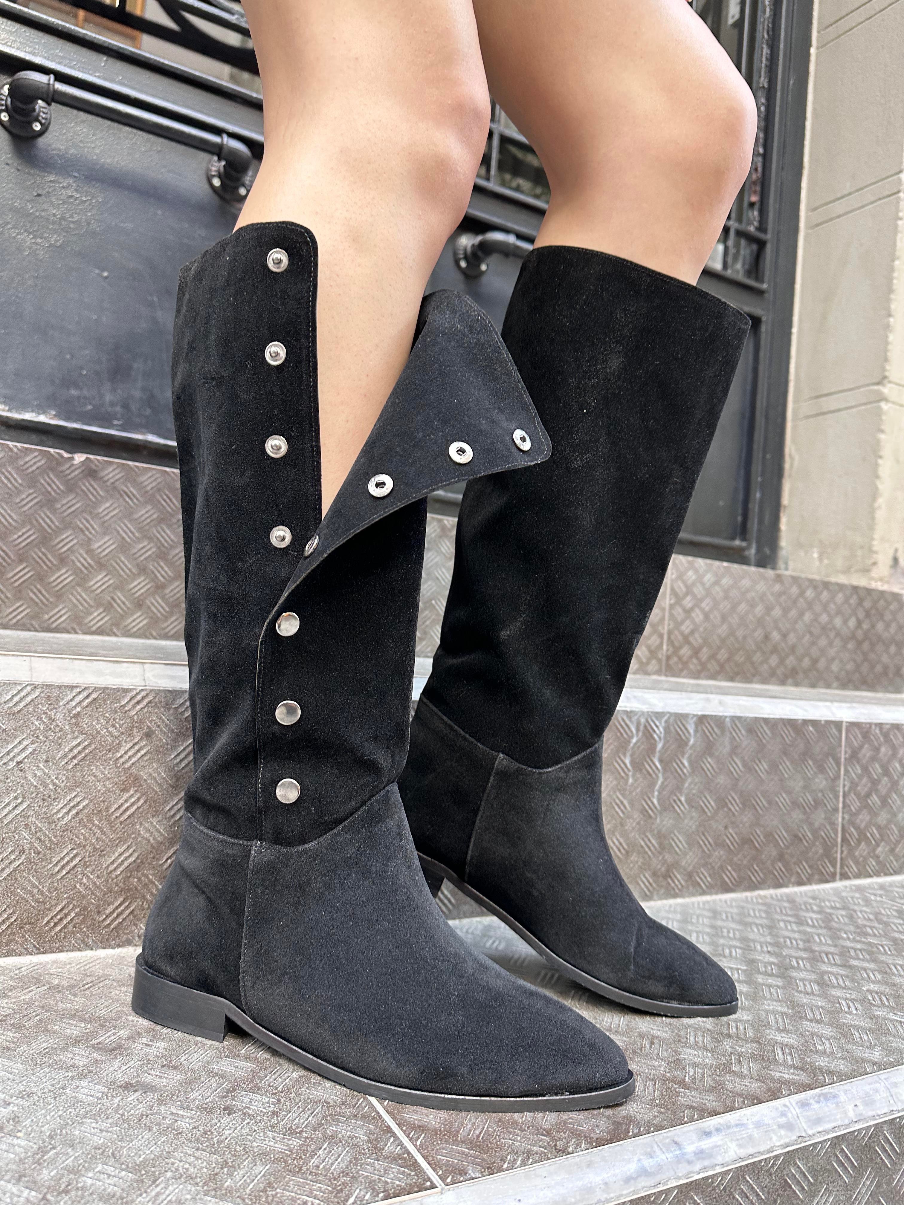 Shirley Süet Çizme Siyah - WOMAN SHOES