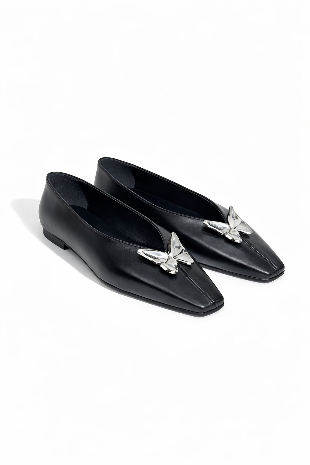 Silver Butterfly Babet Siyah - Düz Babet