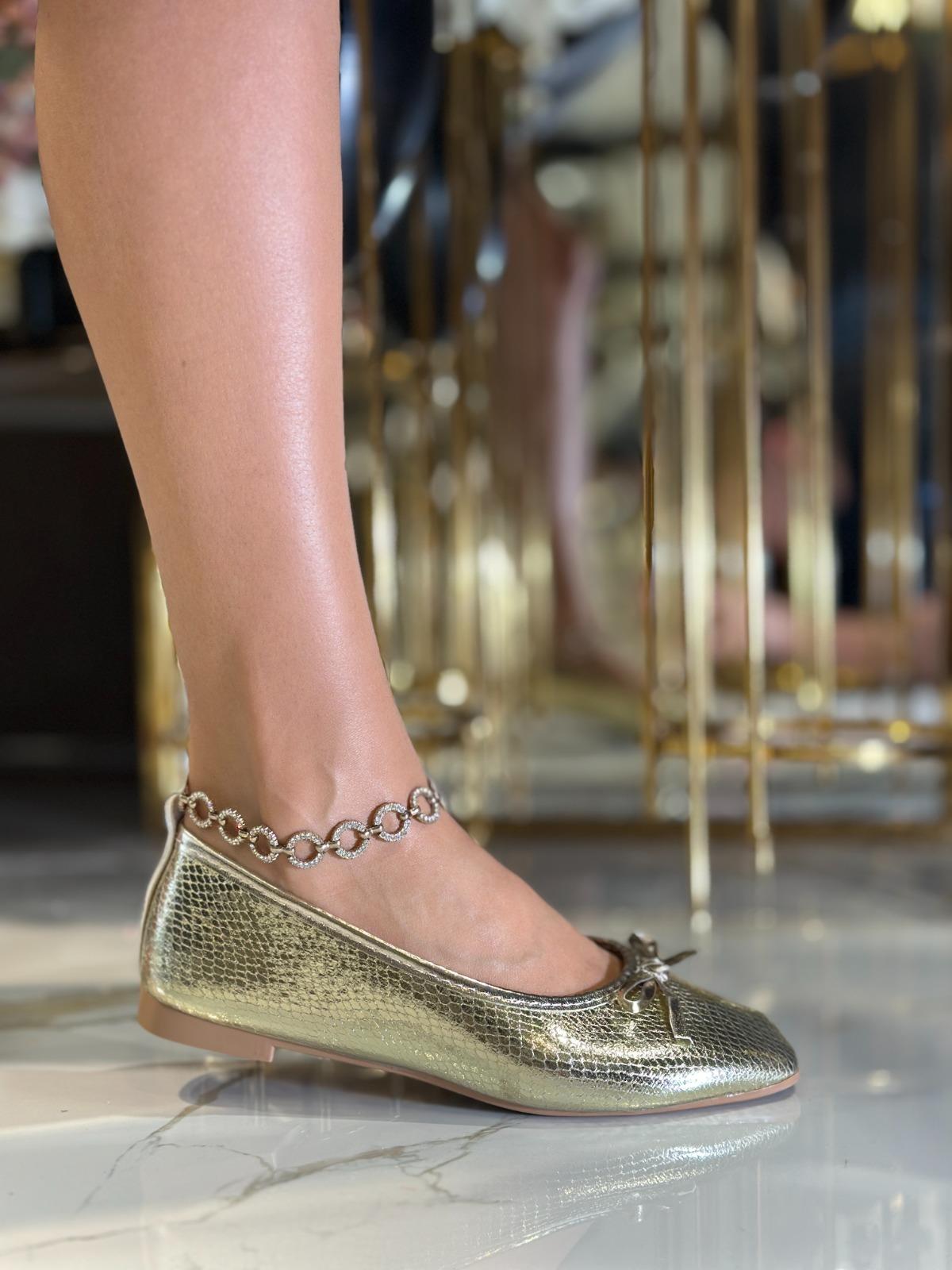 Sive Rugan Babet Gold - KADIN AYAKKABI