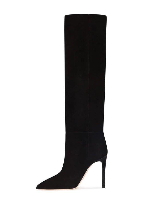 Smooth Süet Çizme Siyah - Long Boots