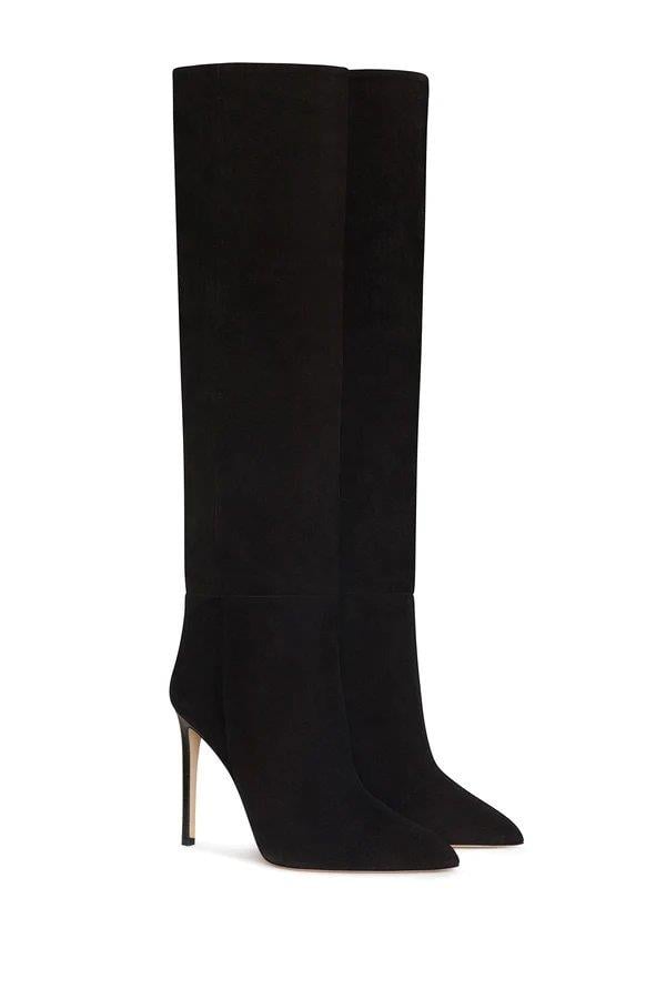 Smooth Süet Çizme Siyah - Long Boots