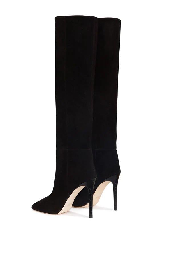 Smooth Süet Çizme Siyah - Long Boots