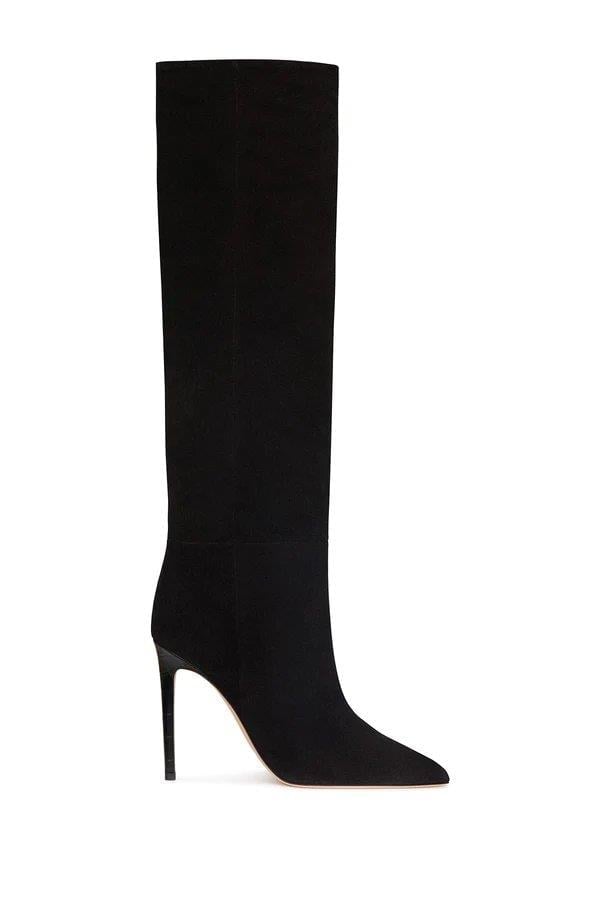 Smooth Süet Çizme Siyah - Long Boots
