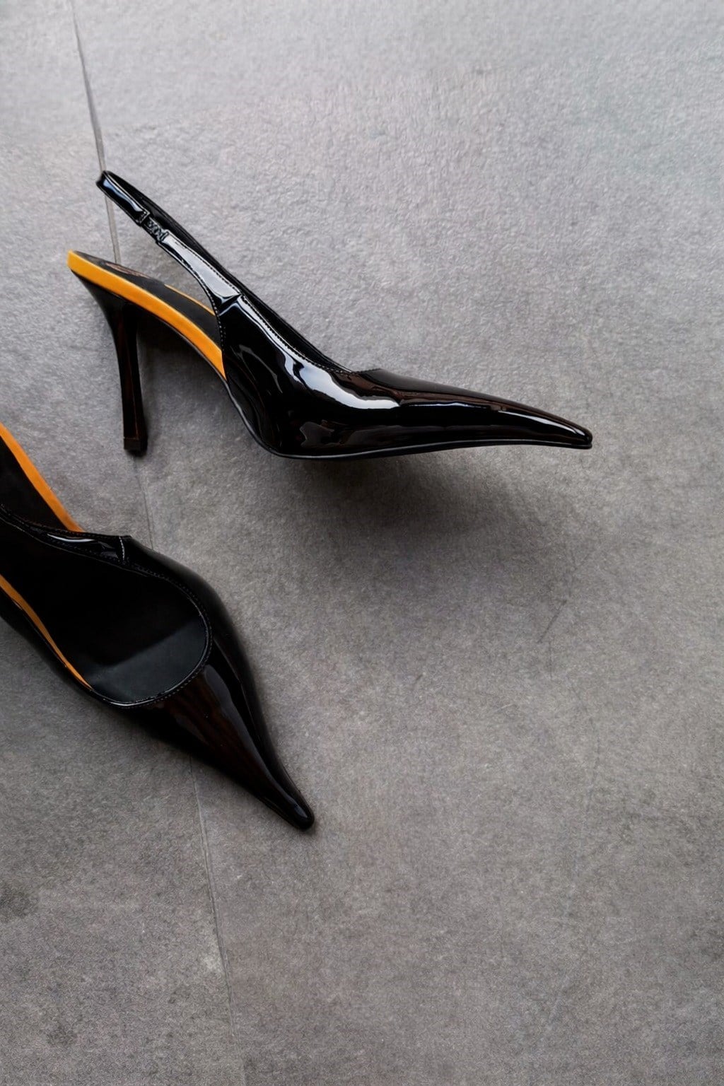 Soleil Rugan Slingback Stiletto Siyah - Stiletto
