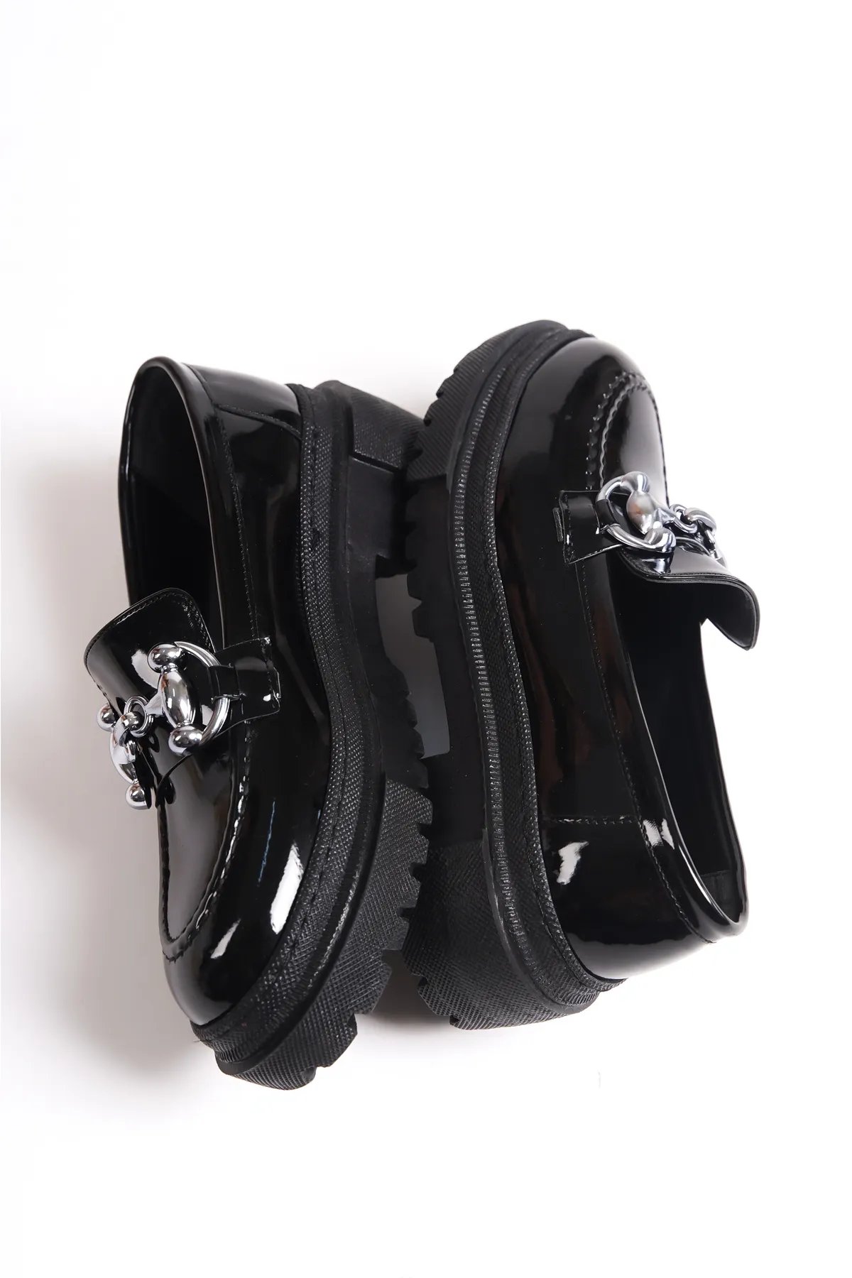 Soula Rugan Loafer Siyah Gümüş - KADIN AYAKKABI