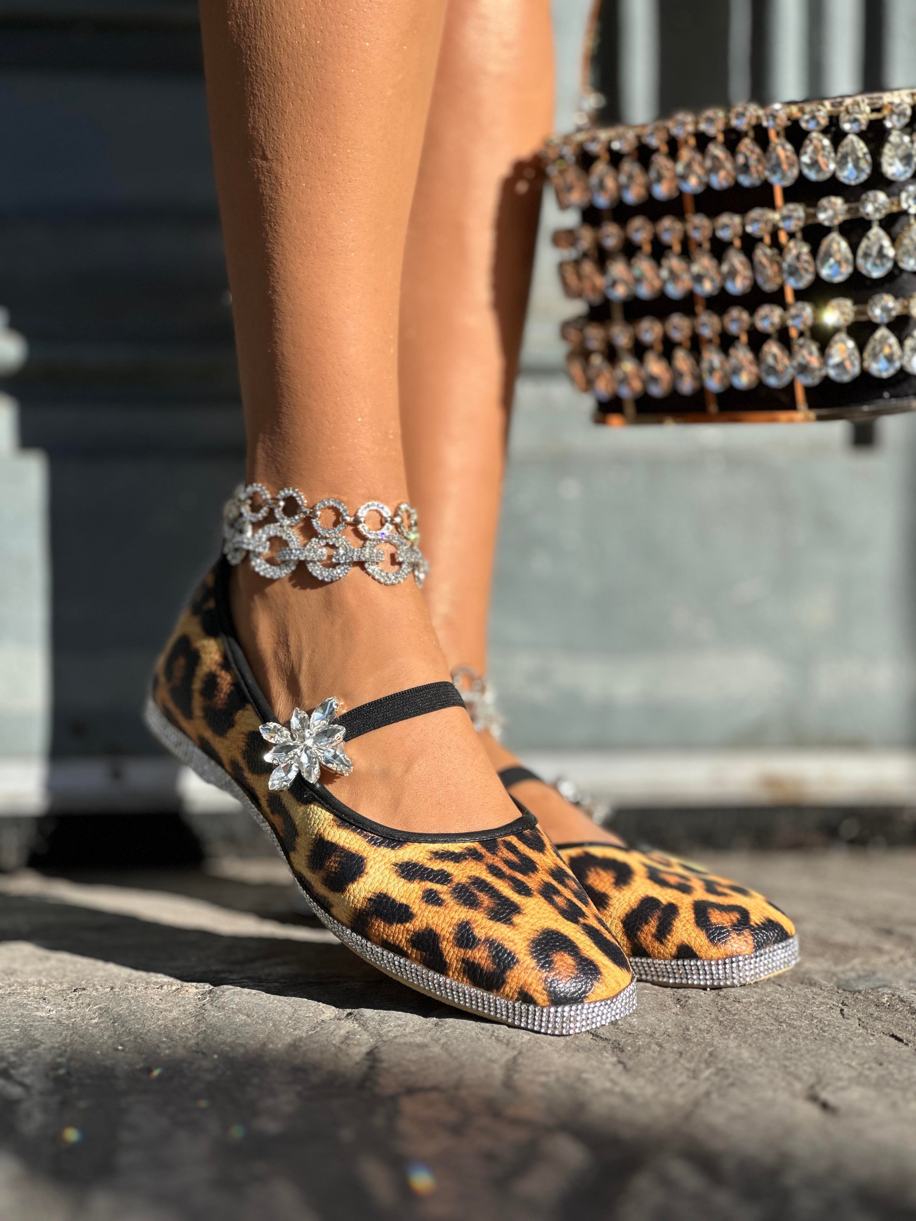 Strong Özel Tasarım Babet Leopar - KADIN AYAKKABI