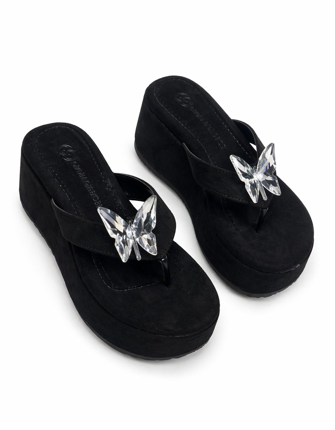 Summer Fly Platform Terlik Siyah - Topuklu Terlik