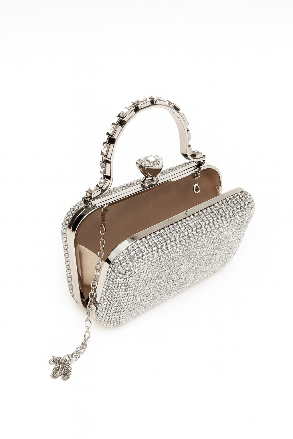 Suna Kristal Çanta Gümüş - 