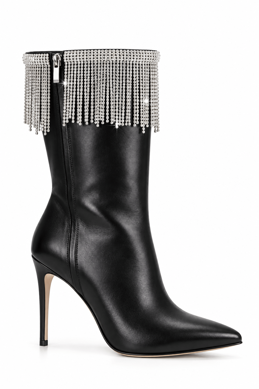 Swen Crystal Stone Boots Black - Topuklu Bot