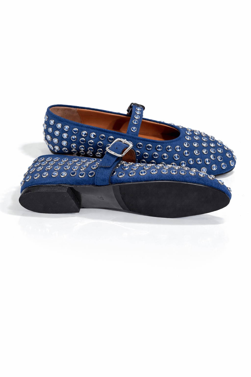 Takina Hakiki Deri Babet Mavi - Düz Babet