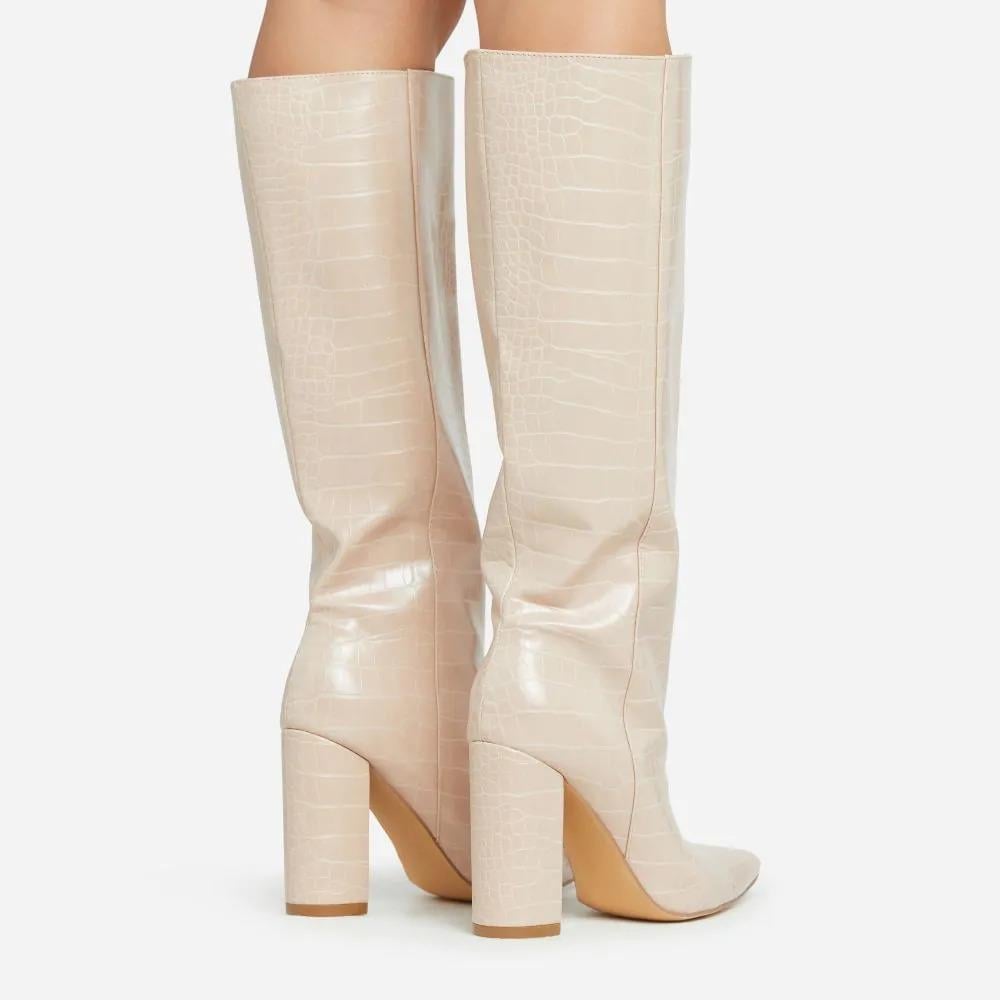 Talia Çizme Bej - Long Boots