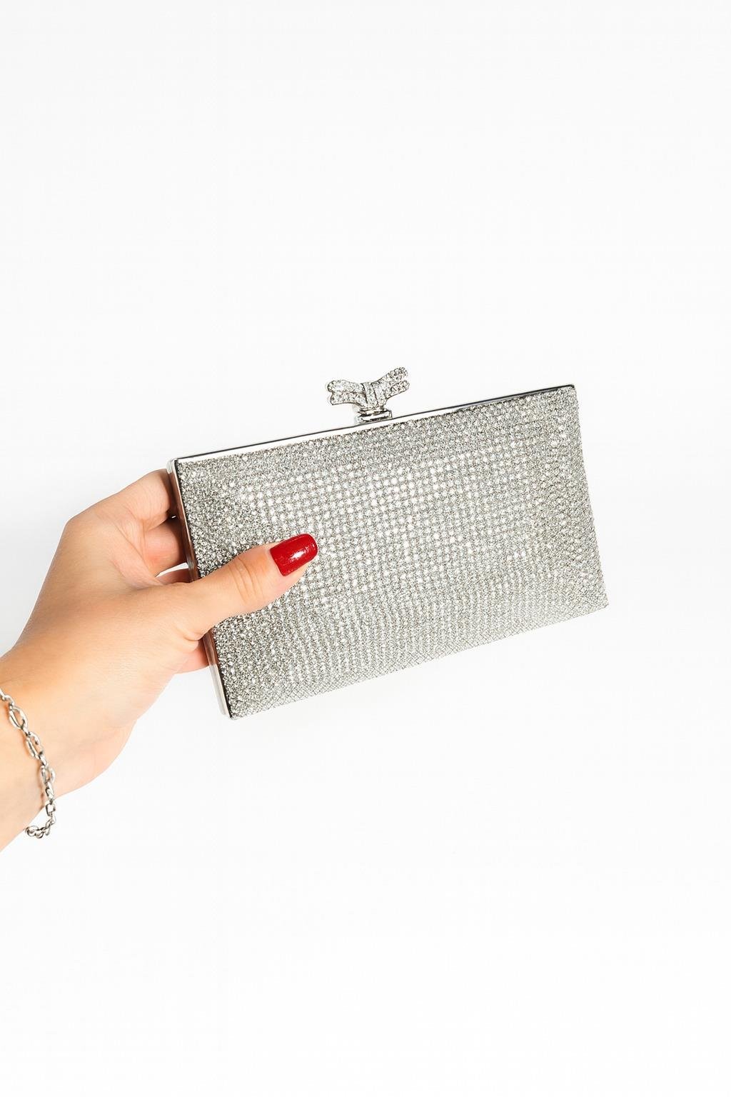 Tarrina Kristal Çanta Gümüş - 