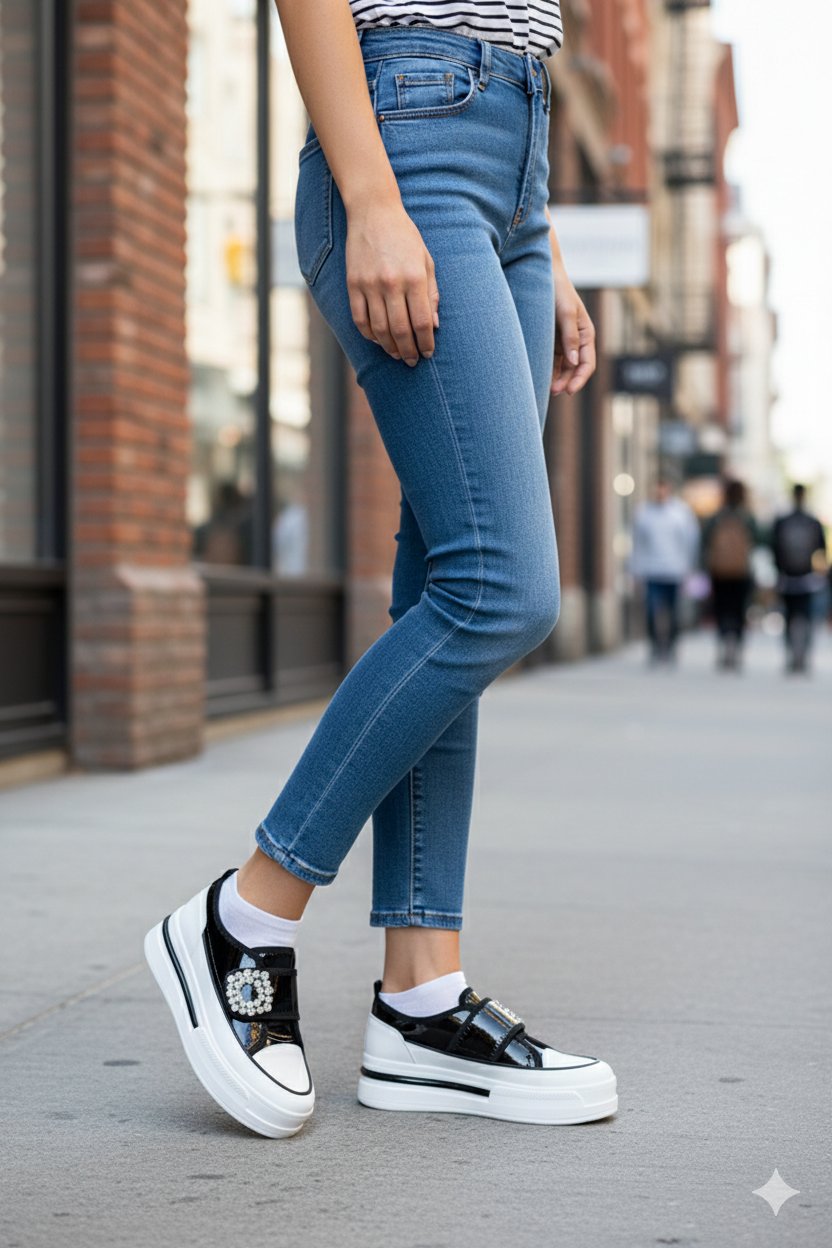 Taxim Özel Tasarım Yüksek Tabanlı Spor Ayakkabı Siyah - Spor Ayakkabı