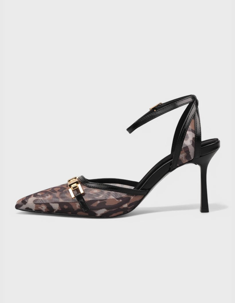 Uday Şampanya Topuk Stiletto Leopar - Stiletto