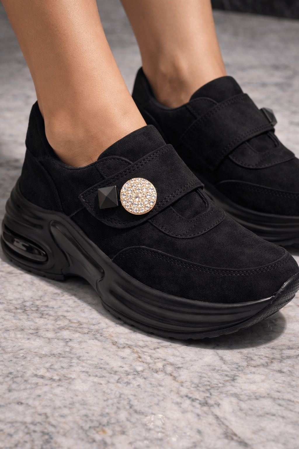 Urban Chic Süet Spor Ayakkabı Siyah - Spor Ayakkabı