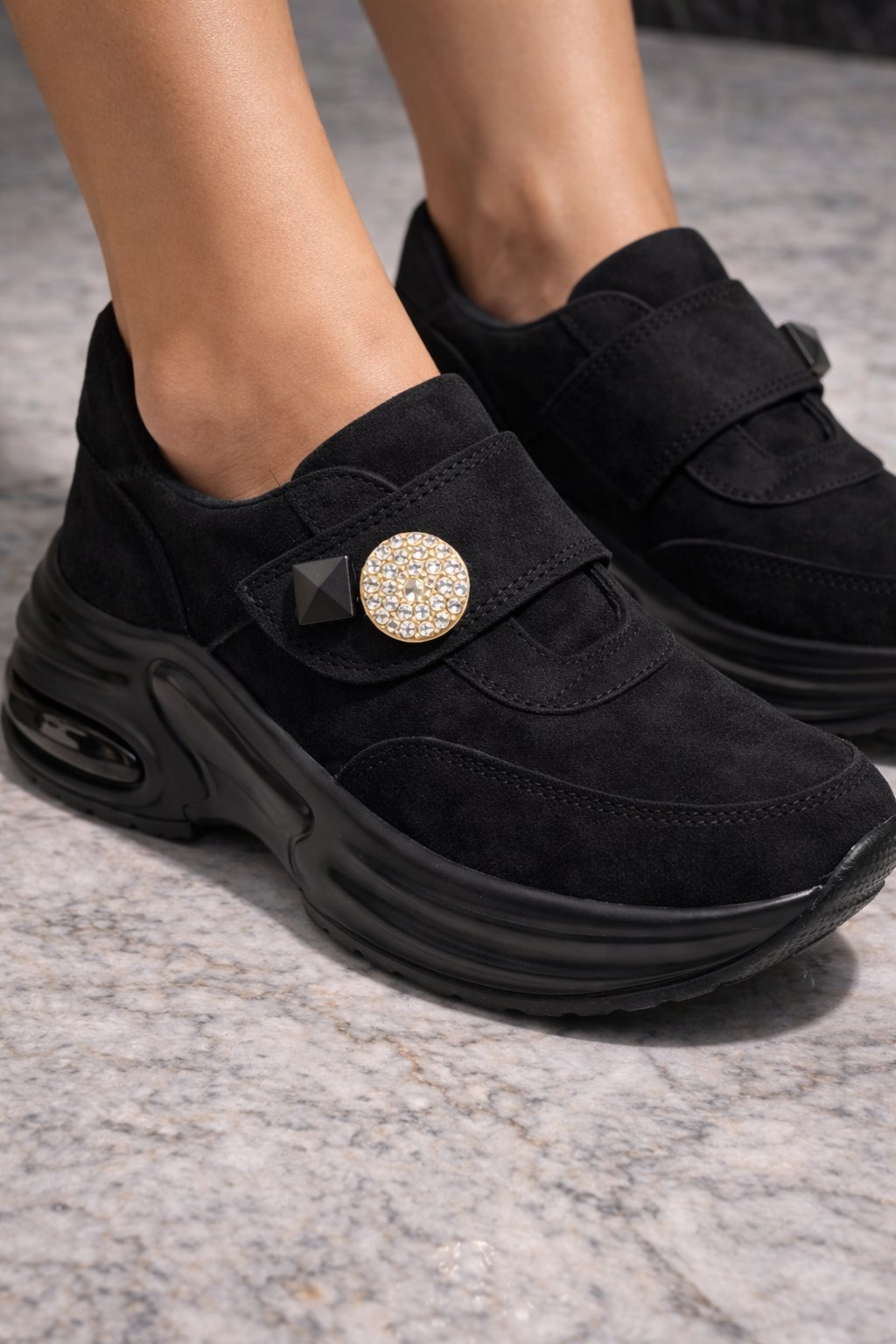 Urban Chic Süet Spor Ayakkabı Siyah - Spor Ayakkabı