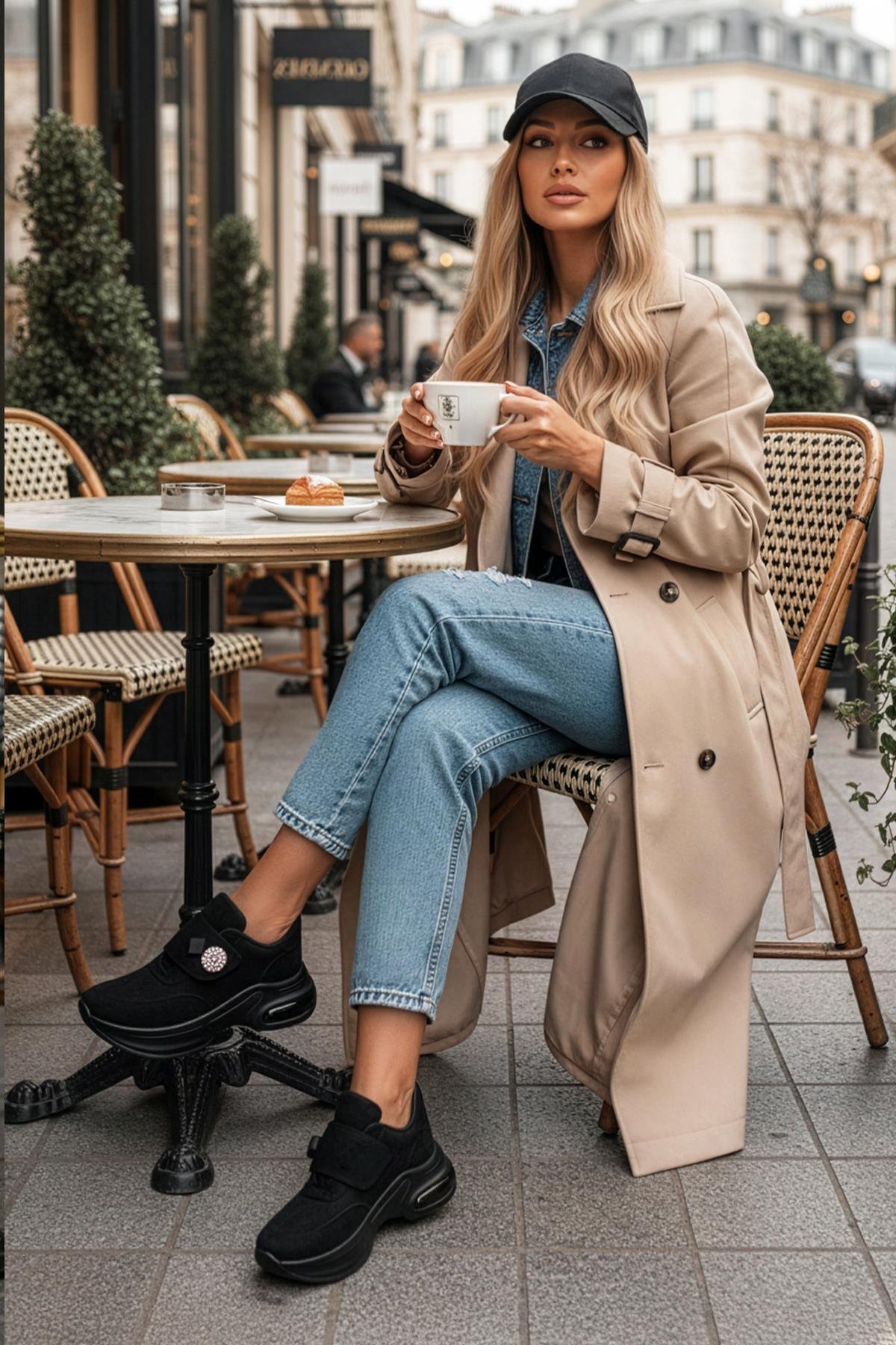 Urban Chic Süet Spor Ayakkabı Siyah - Spor Ayakkabı