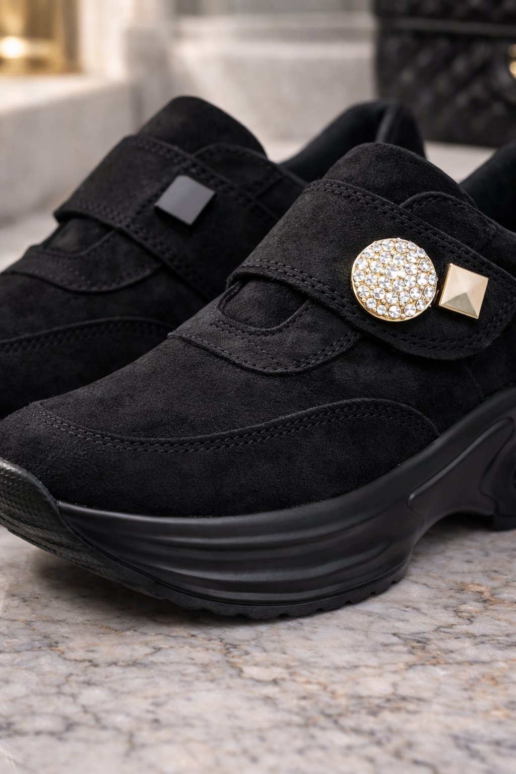 Urban Chic Süet Spor Ayakkabı Siyah - Spor Ayakkabı