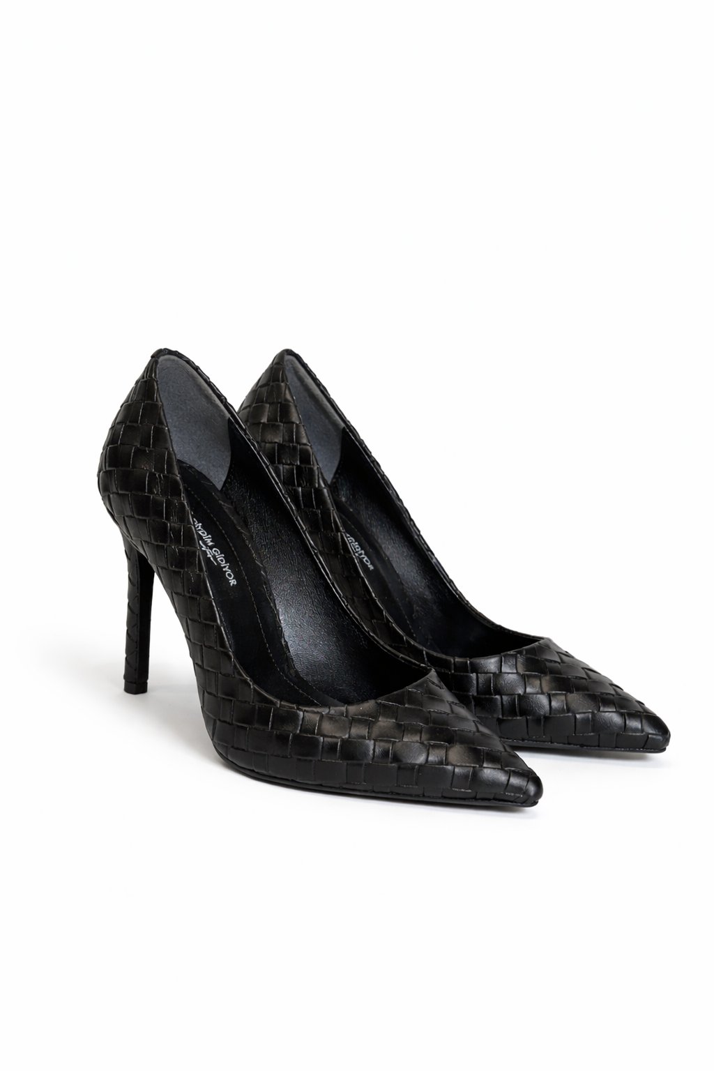 Valeria El Örgüsü Deri Stiletto Siyah - 
