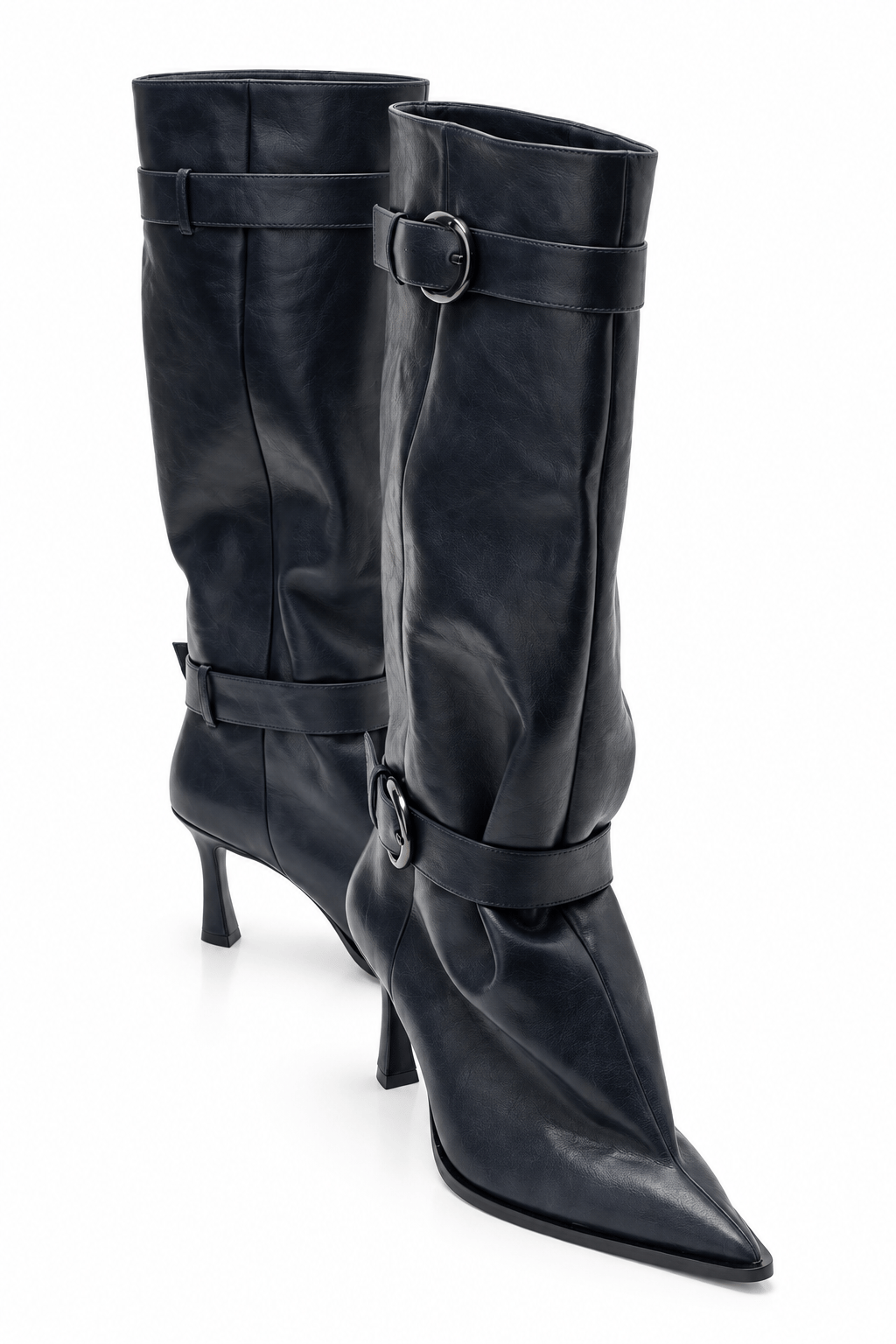 Valiant Belted İnce Topuk Çizme Siyah - 
