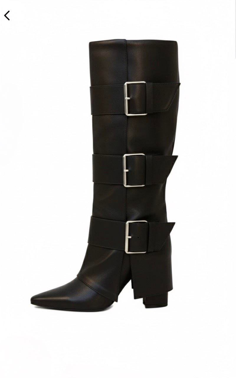 Vanguard Kalın Topuklu Çizme Siyah - 