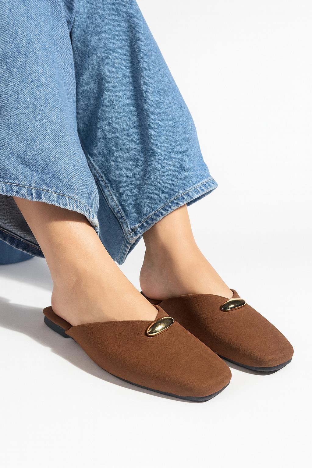 Velora Süet Terlik Taba - Kışlık Terlik