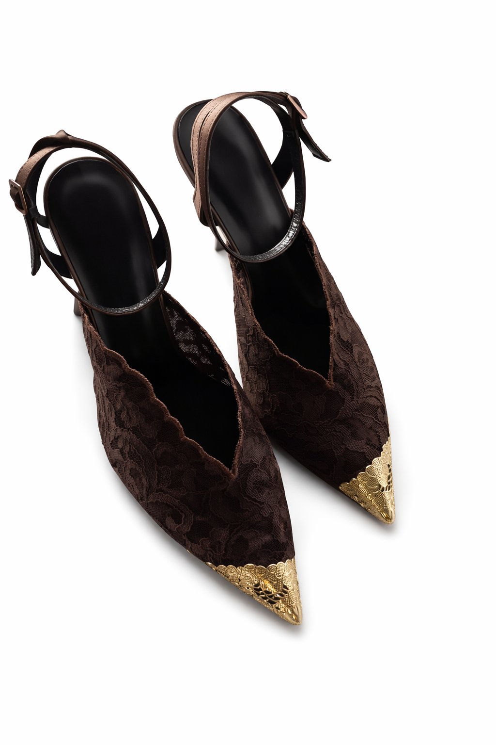 Vexora Lace Stiletto Kahverengi - Stiletto