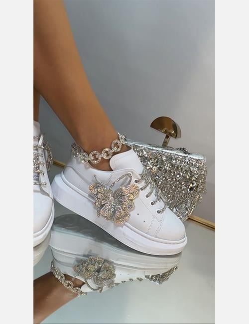 White Butterfly Özel Tasarım Spor Ayakkabı - WOMAN SHOES