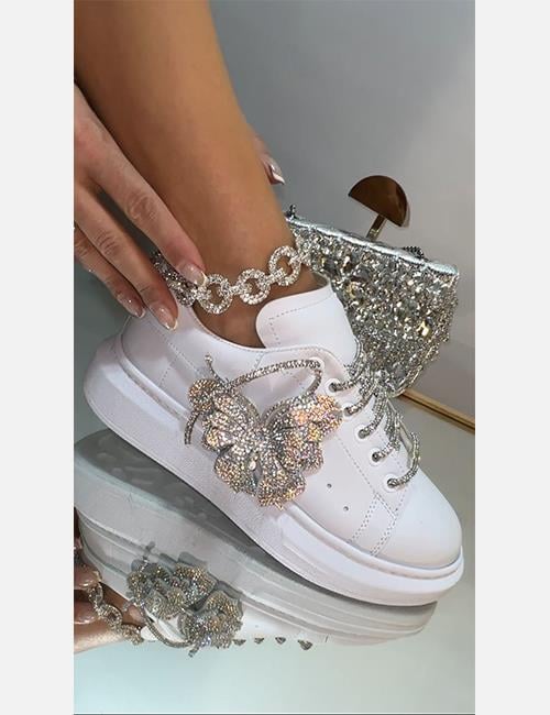 White Butterfly Özel Tasarım Spor Ayakkabı - WOMAN SHOES