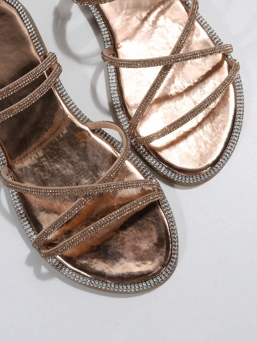 Yiana Kristal Taşlı Terlik Rose Gold - KADIN AYAKKABI