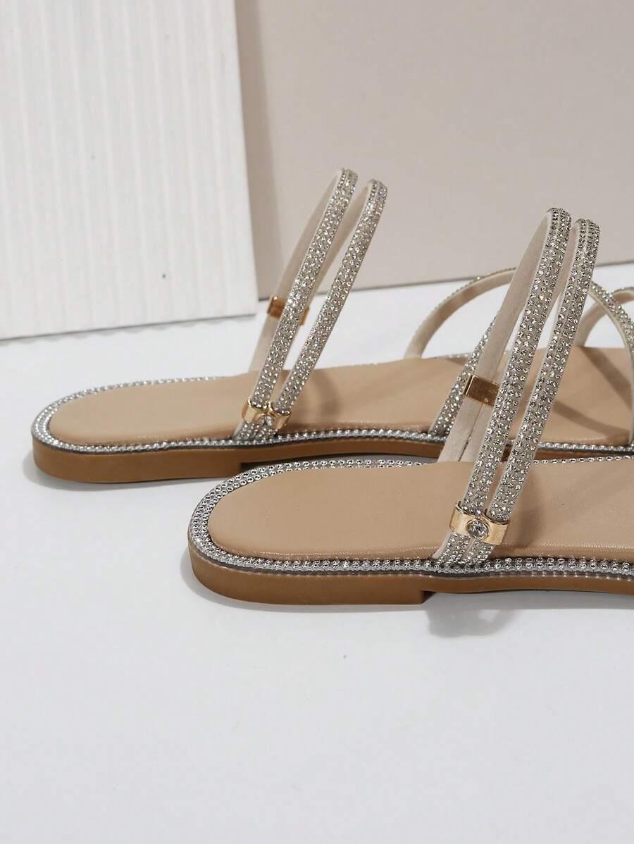 Yiana Kristal Taşlı Terlik Şampanya Gümüş - KADIN AYAKKABI