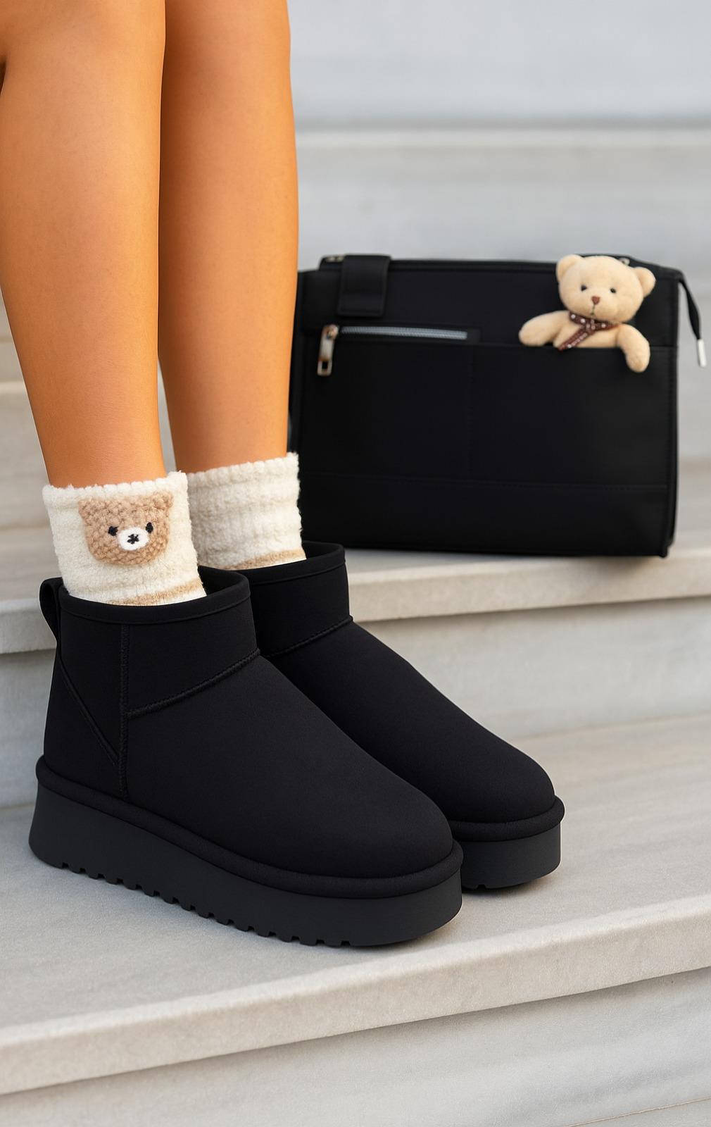 Yora Kadın Bot Siyah - Düz Bot