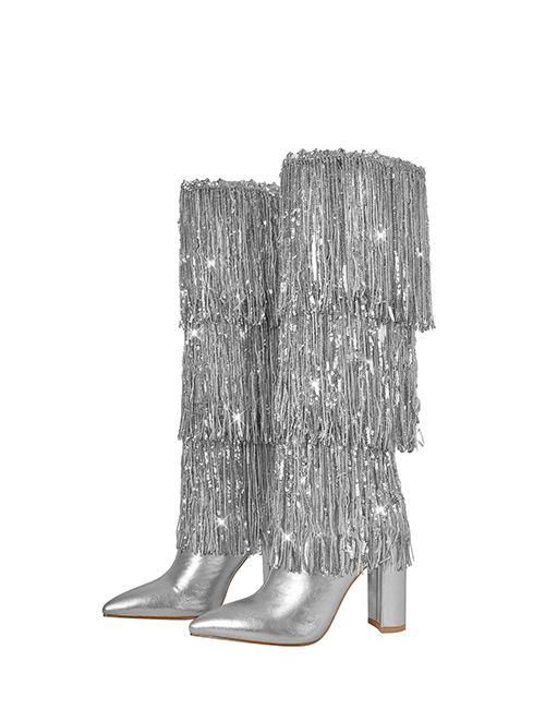 Yulle Çizme Gümüş - LONG BOOTS