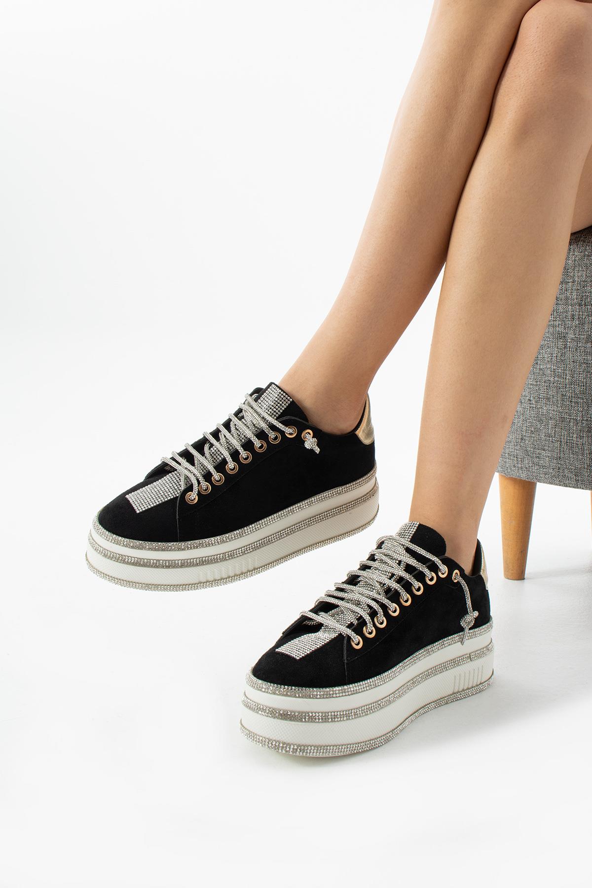 Yussy Süet Spor Ayakkabı Siyah - WOMAN SHOES