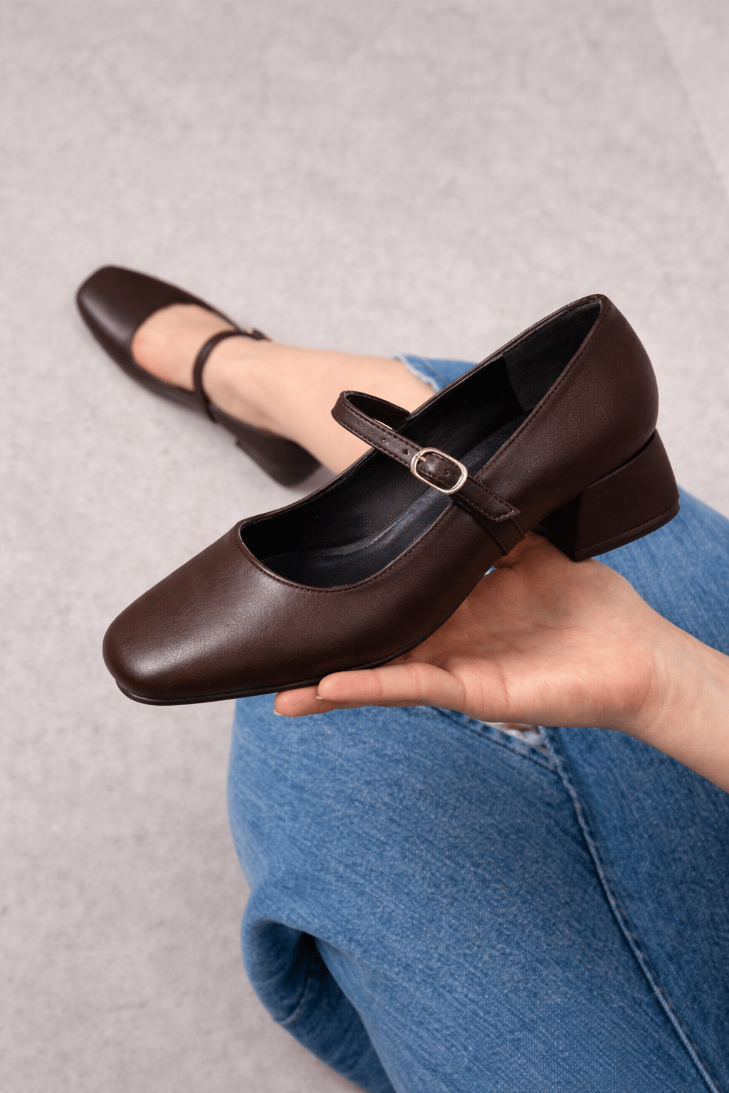 Zelda Topuklu Babet Kahverengi - 