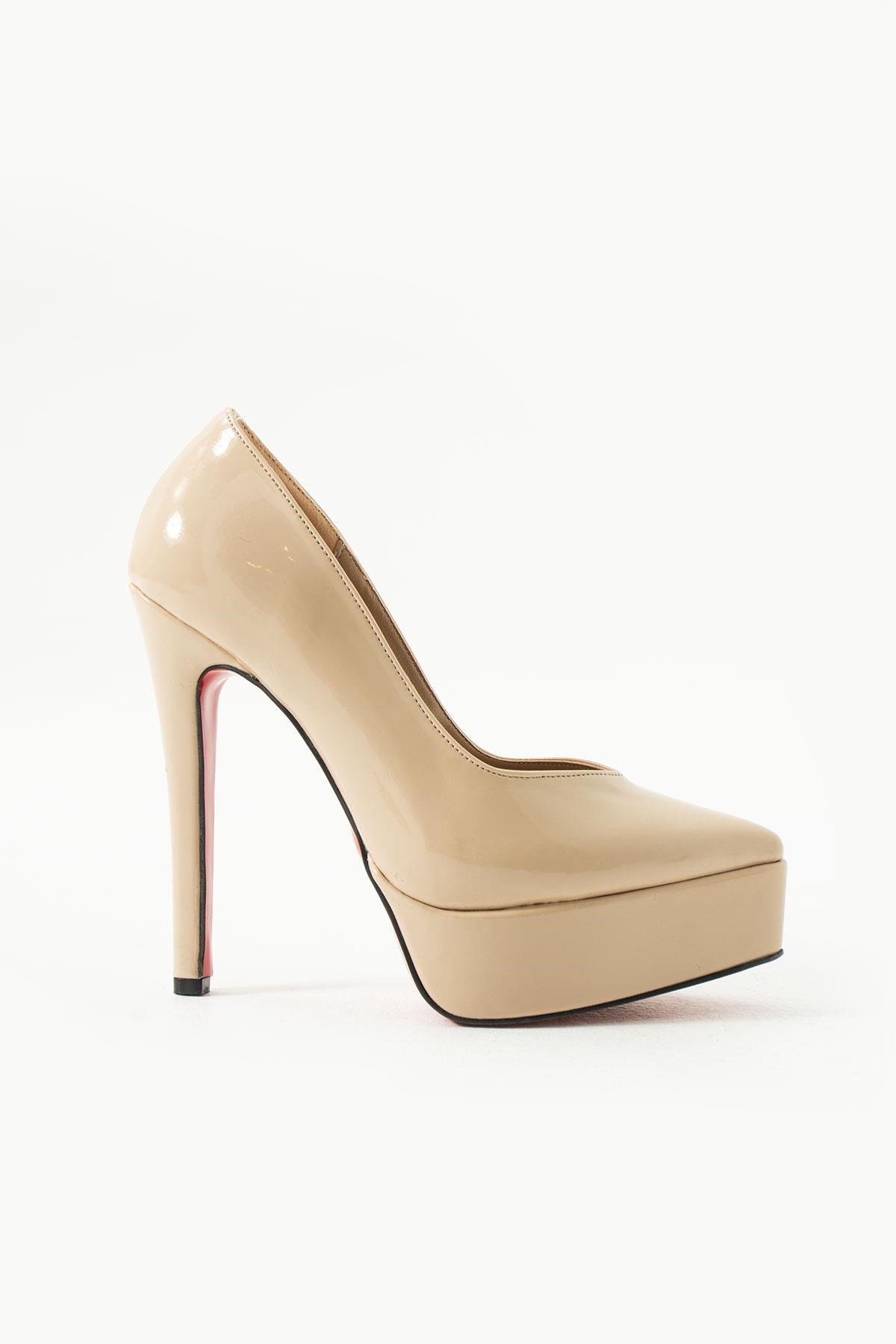 Zuly Platform Topuklu Stiletto Nude - Platform Topuklu Ayakkabı